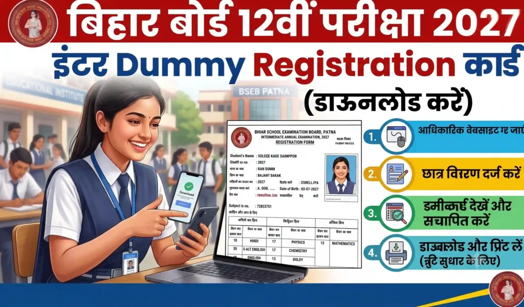 Bihar Board 12th Dummy Registration Card 2027